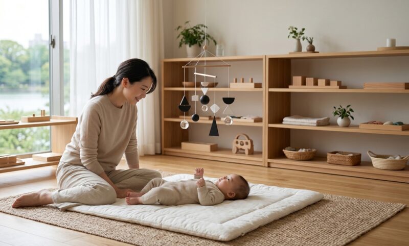 大濠の0歳児向けモンテッソーリ「NIDO＆ペアレンツクラス」の美しい環境