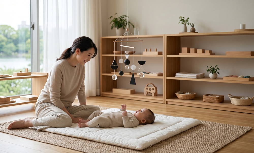 大濠の0歳児向けモンテッソーリ「NIDO＆ペアレンツクラス」の美しい環境